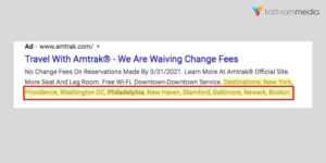 Destination Structured Snippet