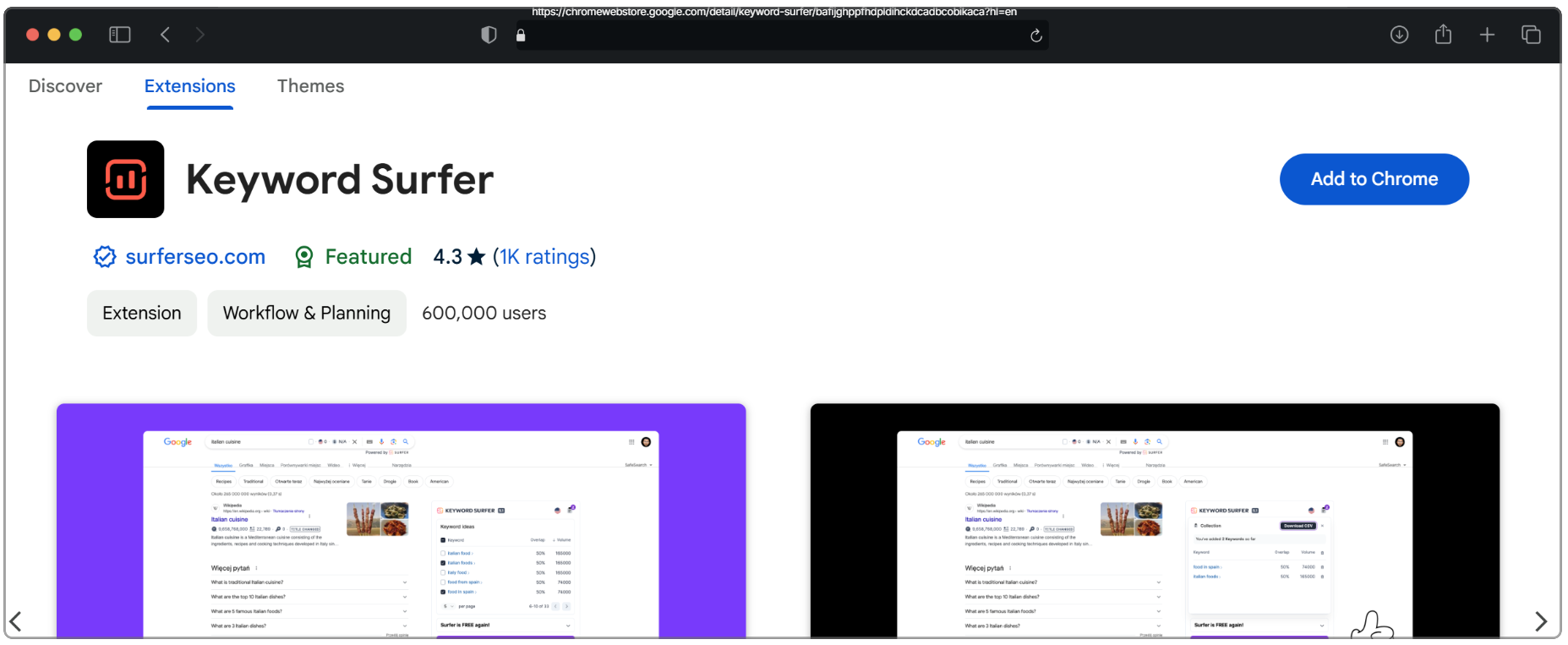 Keyword Surfer