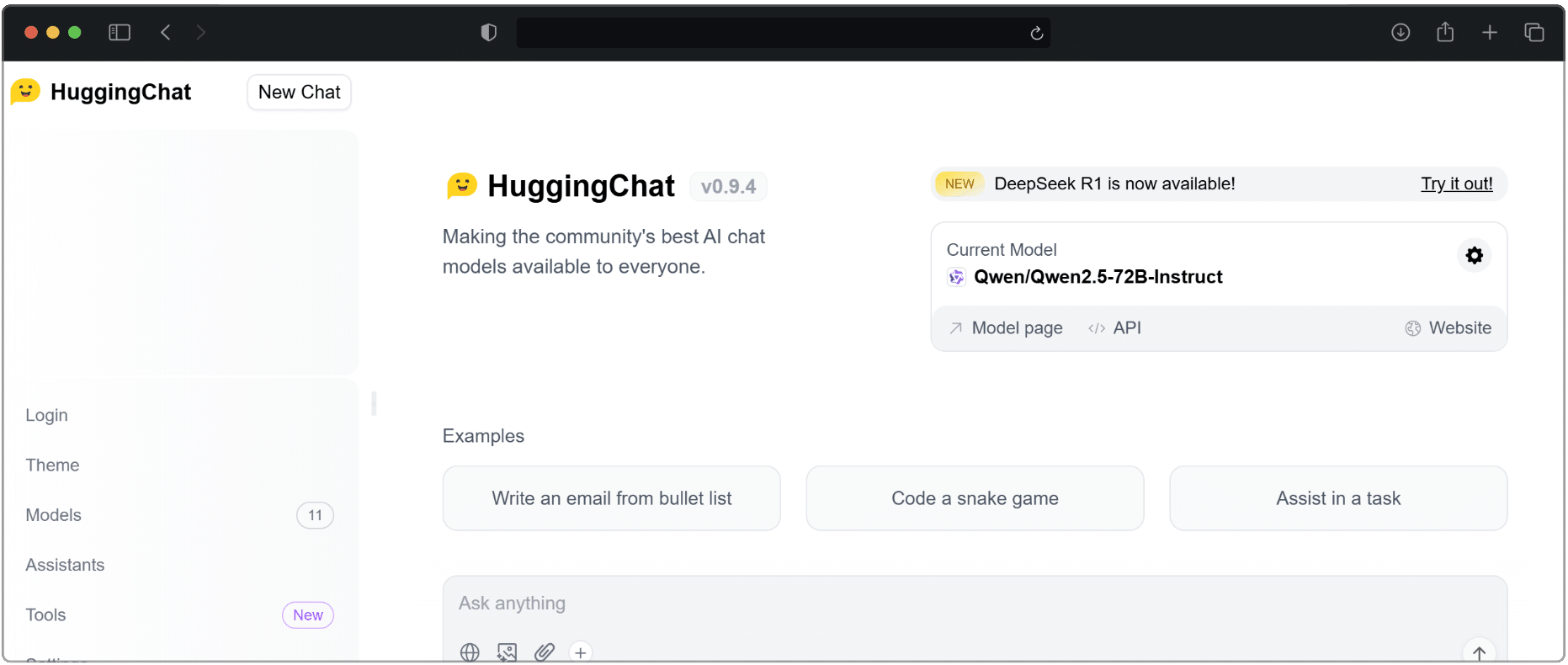 HuggingChat by Hugging Face