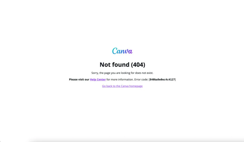 Canva 404