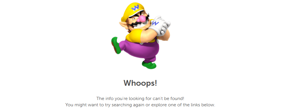 Nintendo 404 example