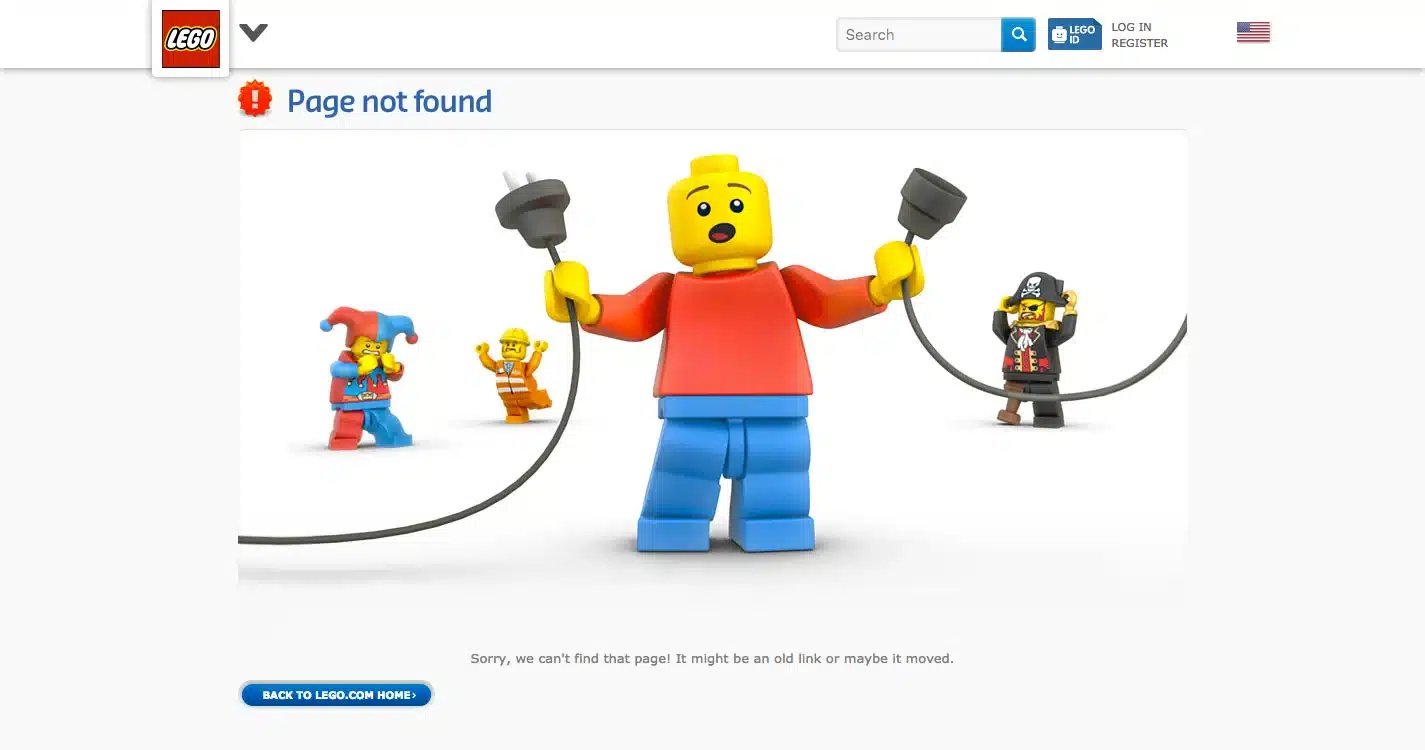 lego 404 page